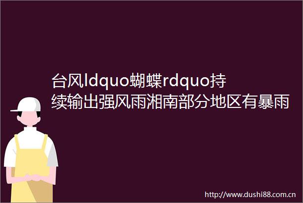 台风ldquo蝴蝶rdquo持续输出强风雨湘南部分地区有暴雨到大暴雨