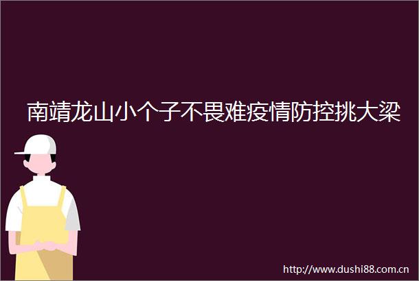 南靖龙山小个子不畏难疫情防控挑大梁