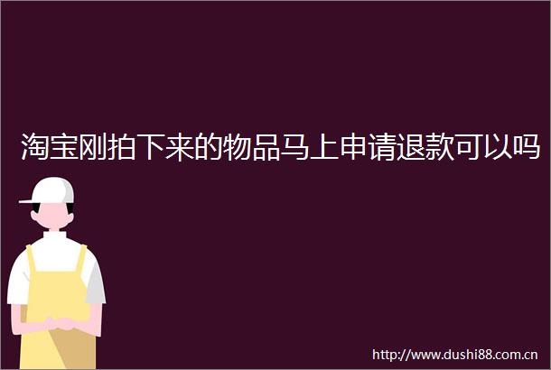 淘宝刚拍下来的物品马上申请退款可以吗