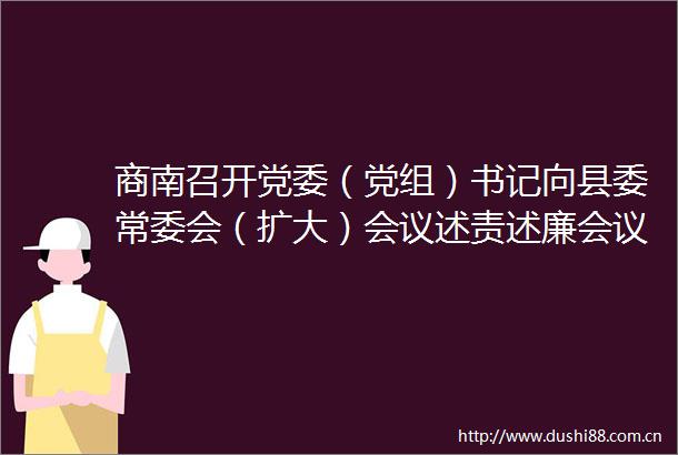 商南召开党委（党组）书记向县委常委会（扩大）会议述责述廉会议