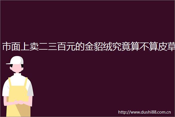 市面上卖二三百元的金貂绒究竟算不算皮草