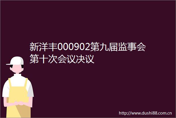 新洋丰000902第九届监事会第十次会议决议