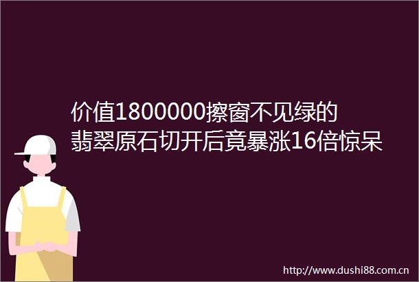价值1800000擦窗不见绿的翡翠原石切开后竟暴涨16倍惊呆众人