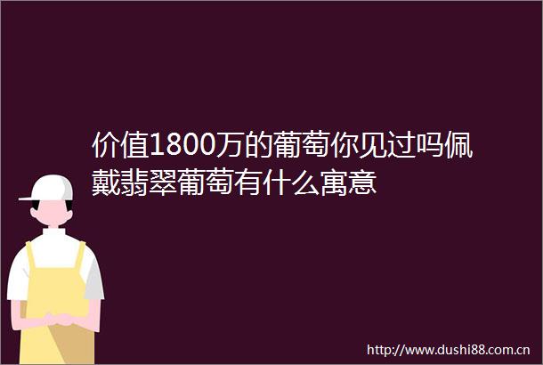价值1800万的葡萄你见过吗佩戴翡翠葡萄有什么寓意