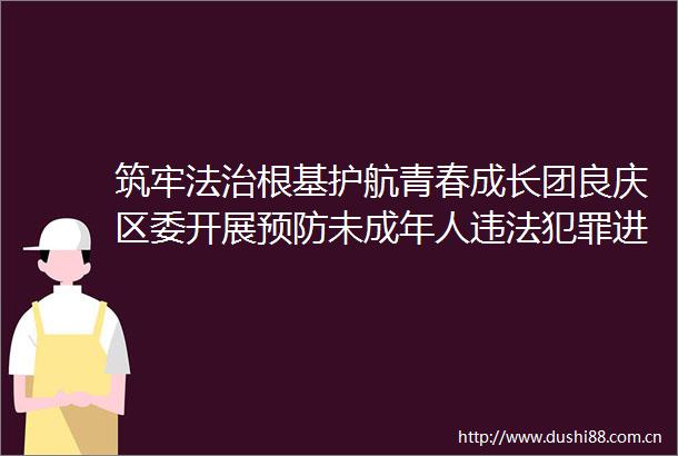 筑牢法治根基护航青春成长团良庆区委开展预防未成年人进校园主题活动