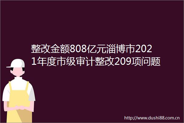 整改金额808亿元淄博市2021年度市级审计整改209项问题