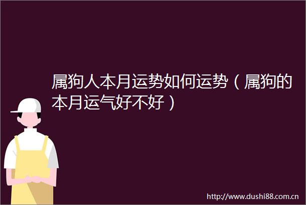 属狗人本月运势如何运势（属狗的本月运气好不好）