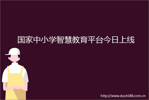 中小学智慧教育平台今日上线