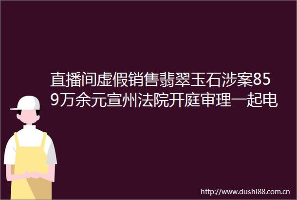 直播间销售翡翠玉石涉案859万余元宣州开庭审理一起电信网络诈案