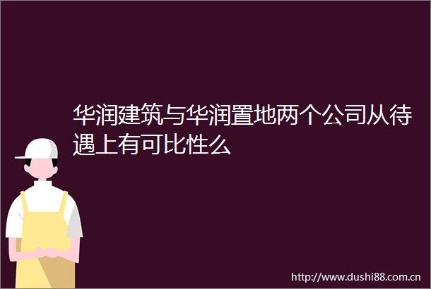 华润建筑与华润置地两个公司从待遇上有可比性么