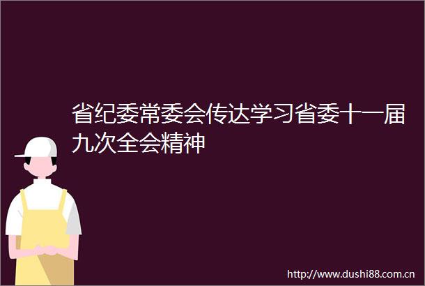 省纪委常委会传达学习省委十一届九次全会精神