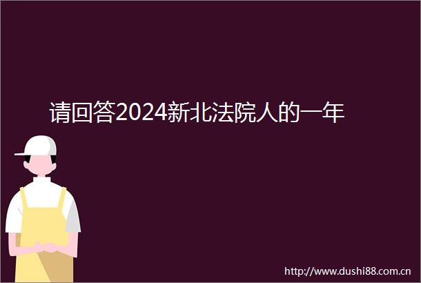 请回答2024新北人的一年