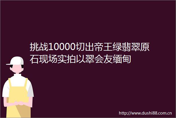 挑战10000切出帝王绿翡翠原石现场实拍以翠会友缅甸
