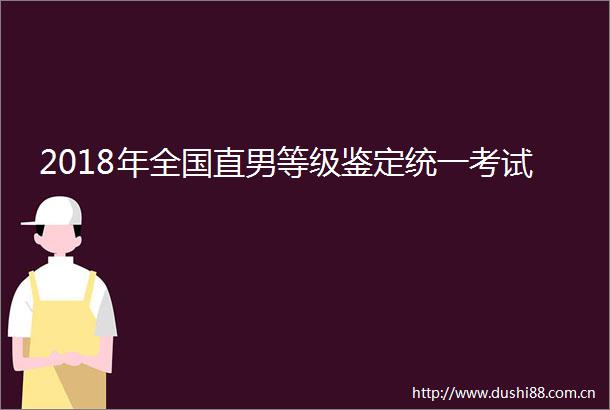 2018年全国直男等级鉴定统一考试