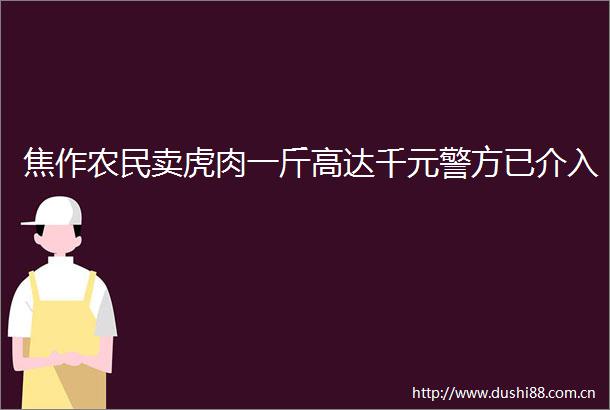 焦作农民卖虎肉一斤高达千元警方已介入