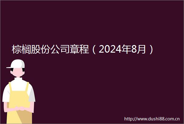 棕榈股份公司章程（2024年8月）