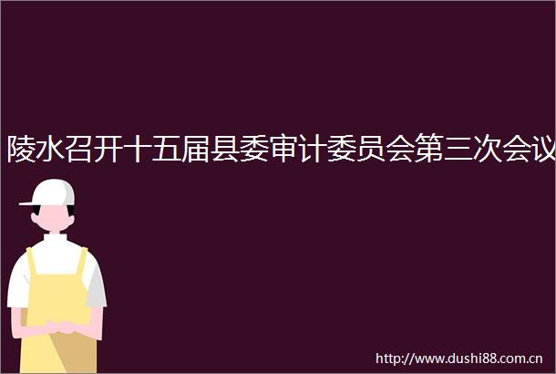 陵水召开十五届县委审计委员会第三次会议