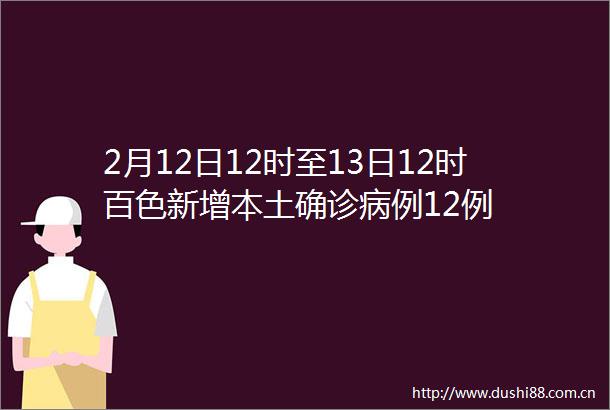 2月12日12时至13日12时百色新增本土确诊病例12例
