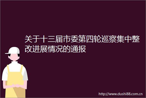关于十三届市委第四轮巡察集中整改进展情况的通报