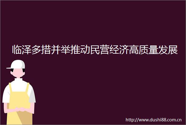 临泽多措并举推动民营经济高质量发展