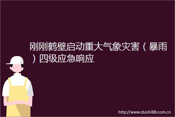 刚刚鹤壁启动重大气象灾害（暴雨）四级应急响应