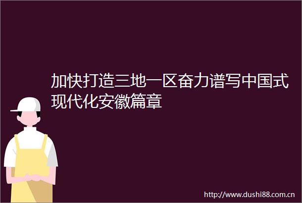 加快打造三地一区奋力谱写式现代化安徽篇章