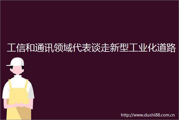 工信和通讯领域代表谈走新型工业化道路