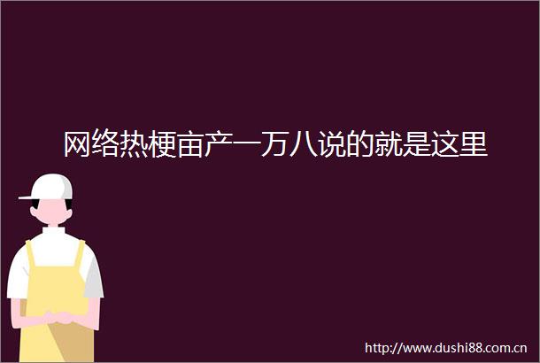 网络热梗亩产一万八说的就是这里