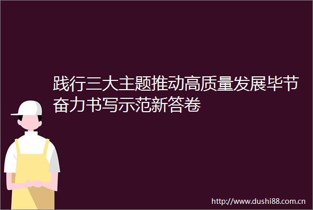 践行三大主题推动高质量发展毕节奋力书写示范新答卷
