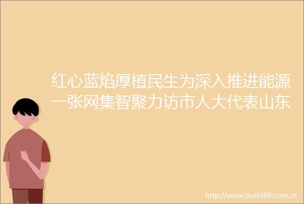 红心蓝焰厚植民生为深入推进能源一张网集智聚力访市人大代表山东济华燃气济南港华燃气党委副书记董事长杨克
