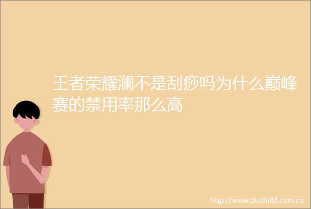 王者荣耀澜不是刮痧吗为什么巅峰赛的禁用率那么高