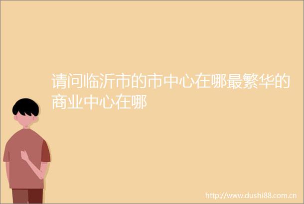 请问临沂市的市中心在哪最繁华的商业中心在哪