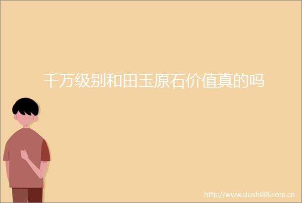 千万级别和田玉原石价值真的吗