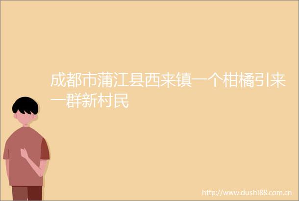 成都市蒲江县西来镇一个柑橘引来一群新村民