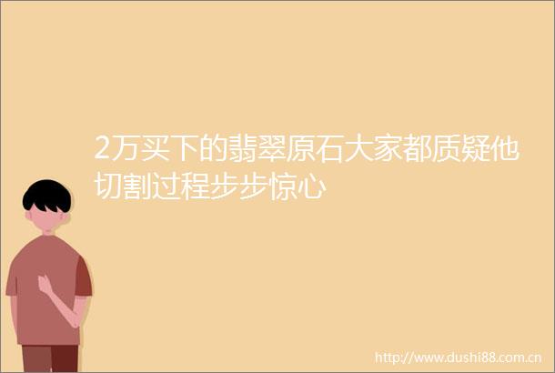 2万买下的翡翠原石大家都质疑他切割过程步步惊心
