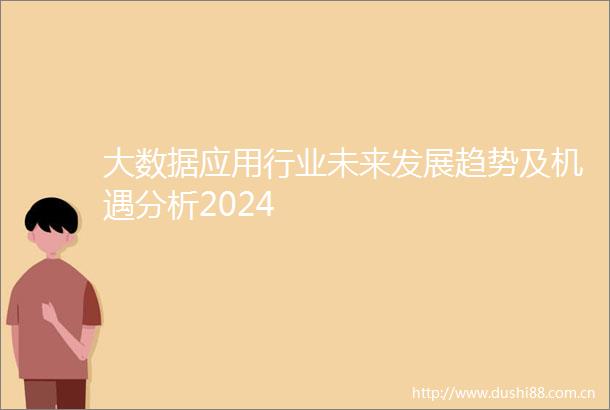 大数据应用行业未来发展趋势及机遇分析2024