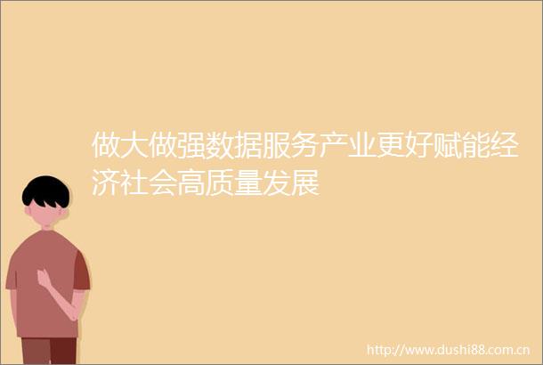 做大做强数据服务产业更好赋能经济社会高质量发展