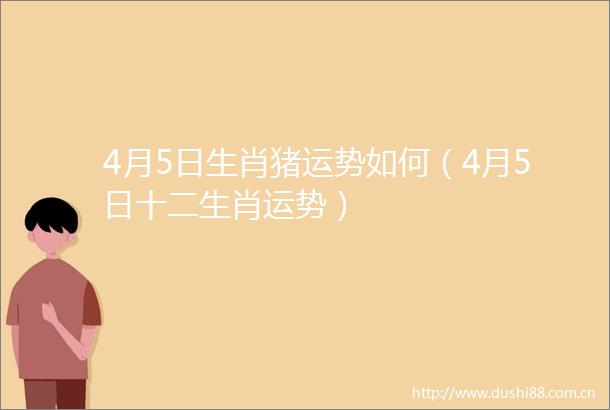 4月5日生肖猪运势如何（4月5日十二生肖运势）