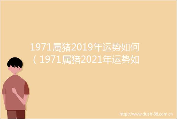 1971属猪2019年运势如何（1971属猪2021年运势如何）