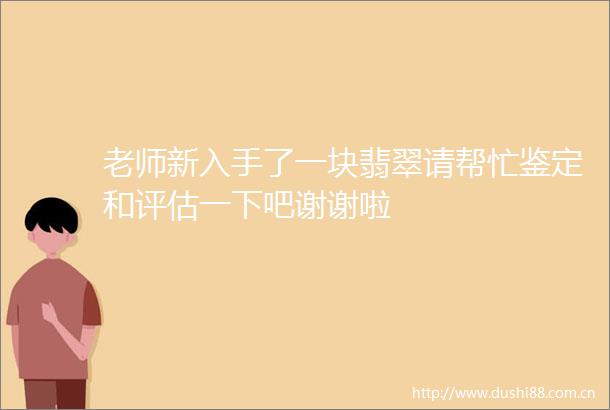 老师新入手了一块翡翠请帮忙鉴定和评估一下吧谢谢啦