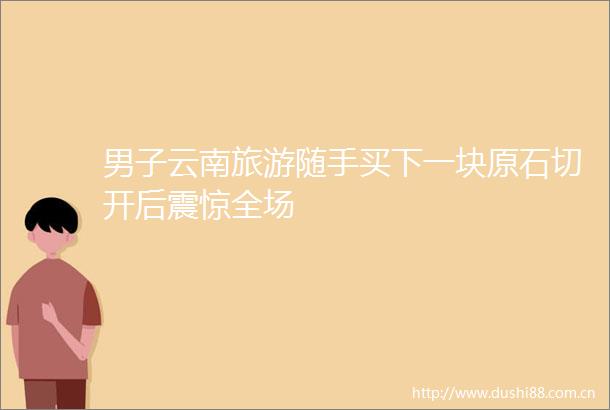 男子云南旅游随手买下一块原石切开后震惊全场