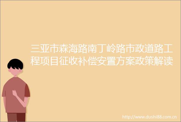 三亚市森海路南丁岭路市政道路工程项目征收补偿安置方案政策解读