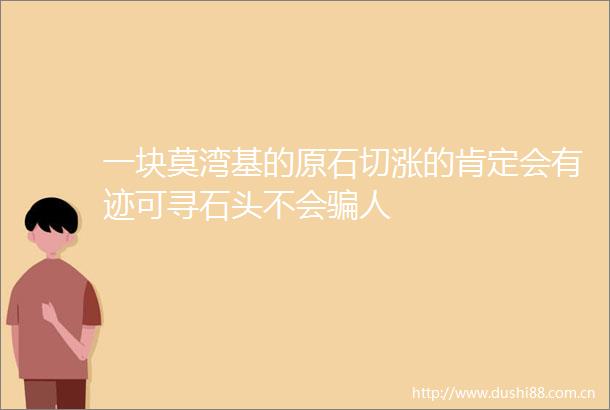 一块莫湾基的原石切涨的肯定会有迹可寻石头不会人