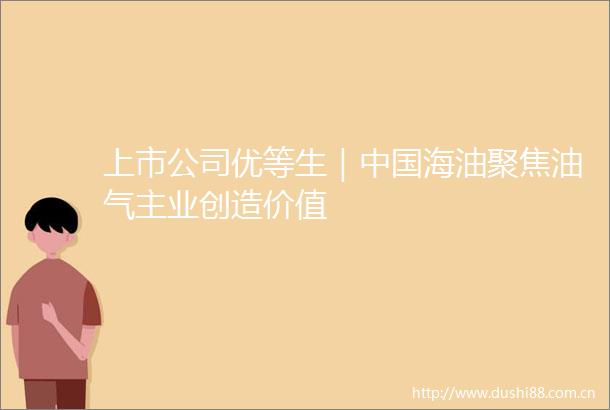 上市公司优等生｜海油聚焦油气主业创造价值