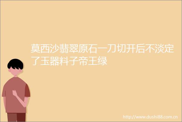 莫西沙翡翠原石一刀切开后不淡定了玉器料子帝王绿