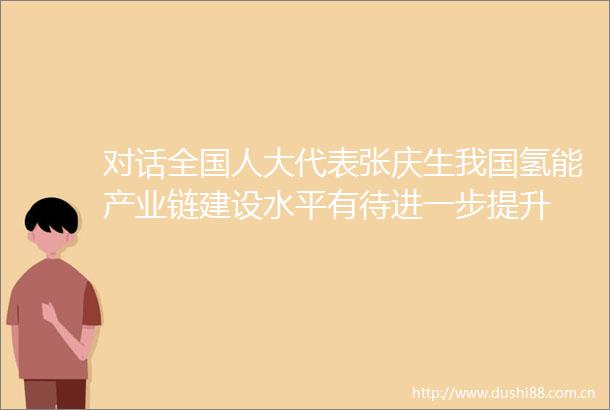 对话全国人大代表张庆生我国氢能产业链建设水平有待进一步提升