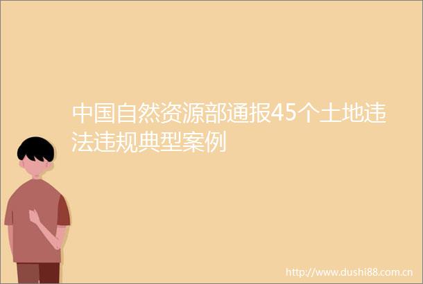 自然资源部通报45个土地典型案例