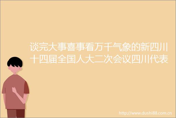 谈完大事喜事看万千气象的新四川十四届全国人大二次会议四川代表团开放团组会议侧记