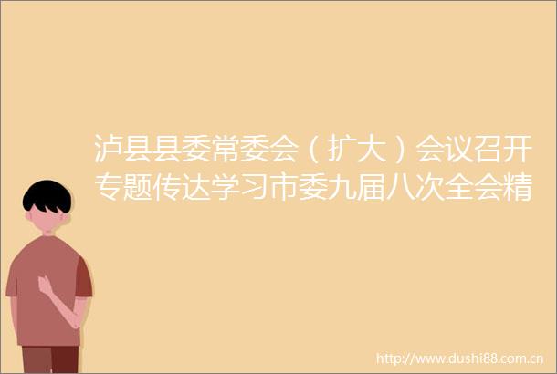 泸县县委常委会（扩大）会议召开专题传达学习市委九届八次全会精神