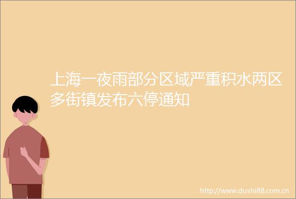 上海一夜雨部分区域严重积水两区多街镇发布六停通知